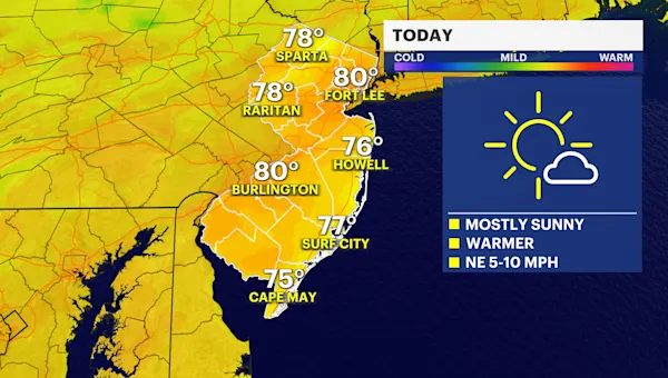 Warmer Sunday in New Jersey with a few more clouds on Labor Day Warmer Sunday in New Jersey with a few more clouds on Labor Day