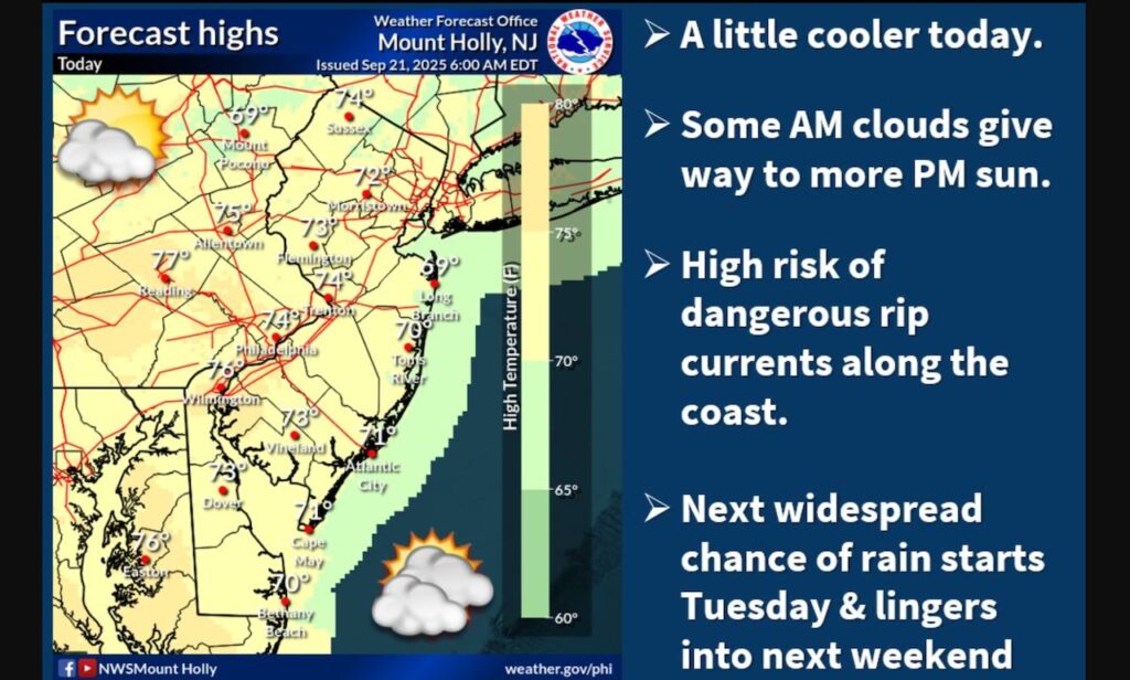 N.J. weather forecast: Thunderstorm chances increase for Tuesday. Rainy week ahead.