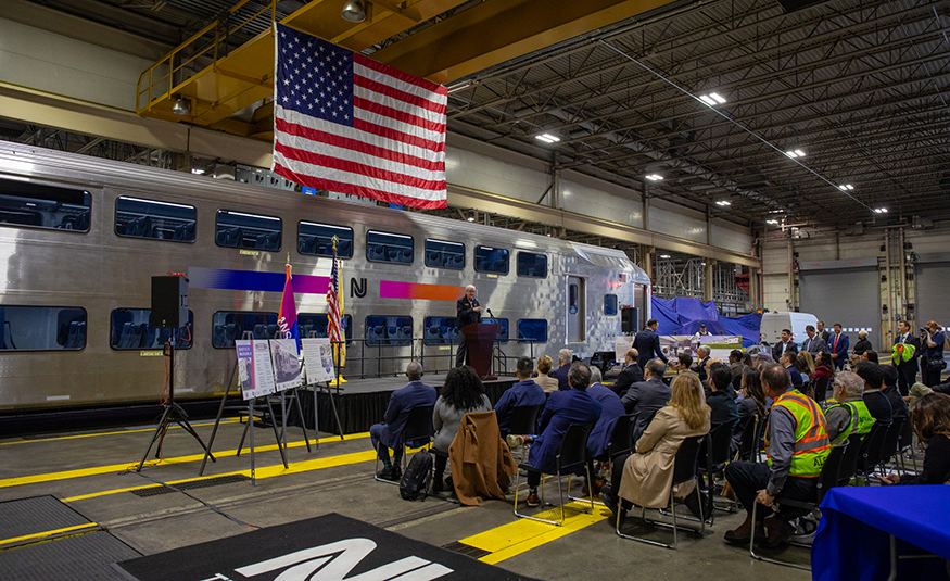 NJ Transit OKs $917M overhaul of multilevel rail fleet Gov. Phil Murphy addresses the crowd gathered Oct. 30, 2024, for NJ Transit’s new Multilevel III cars presentation.