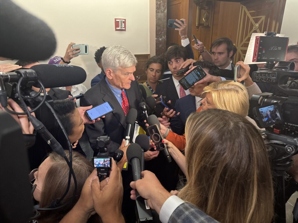 US Senate GOP rolls out health care plan that fails to extend premium subsidies Sen. Bill Cassidy, R-La., answers questions from reporters after chairing a hearing of the Senate Health, Education, Labor and Pensions Committee on Sept. 17, 2025. (Photo by Jennifer Shutt/States Newsroom)