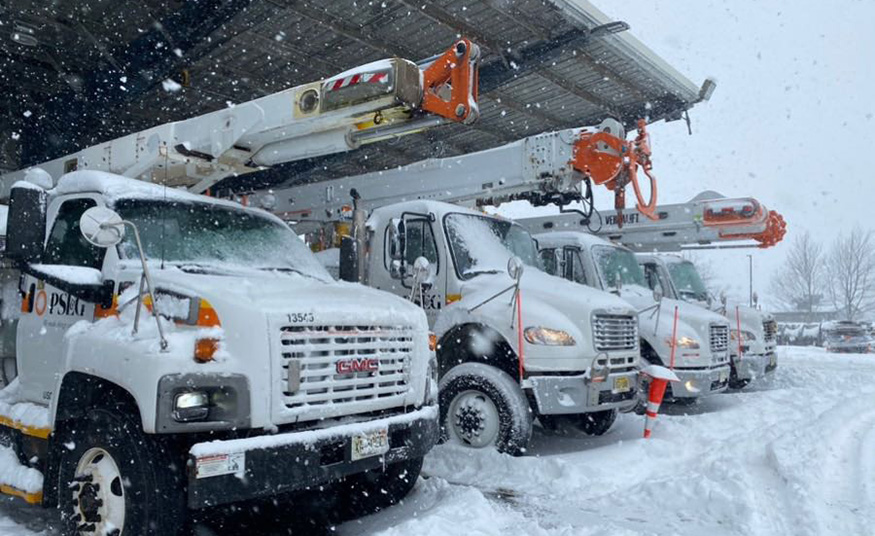 NJ winter storm prompts Sherrill warning, utility prep PSE&G crews at the ready to restore potential power outages during a storm.