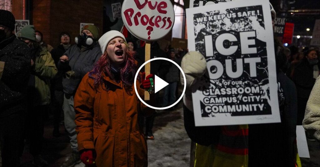 Protests Against ICE in Minneapolis Continue Into Friday Night