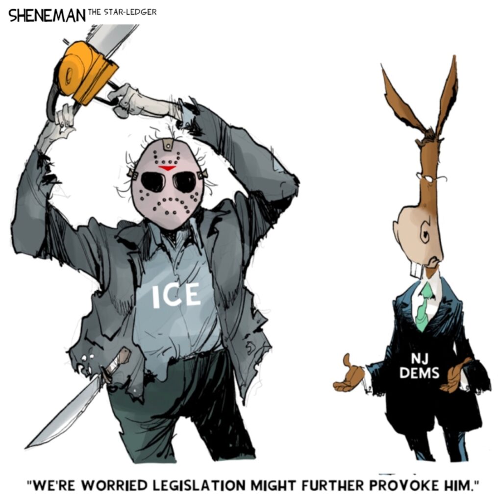 Why are New Jersey Democrats afraid of ICE | Sheneman cartoon