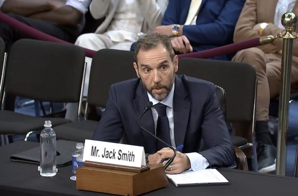 Former special counsel Jack Smith defends Trump probes in heated hearing Former Department of Justice special counsel Jack Smith testifies before the U.S. Senate Judiciary Committee on Sept. 29, 2026. (Screenshot from committee webcast)