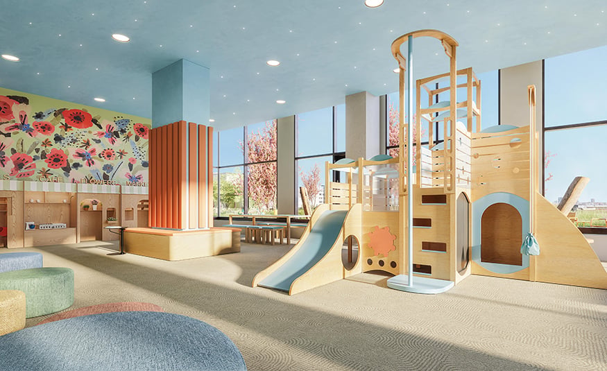 60-story Jersey City apartment tower Everton opens A rendering for the children's play area at Everton in Hudson Exchange in Jersey City. - PROVIDED BY EVERTON