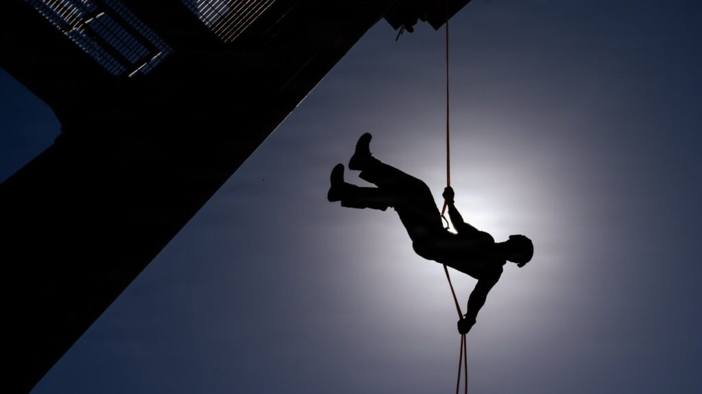 Airman dies in rappelling demonstration before Navy football game