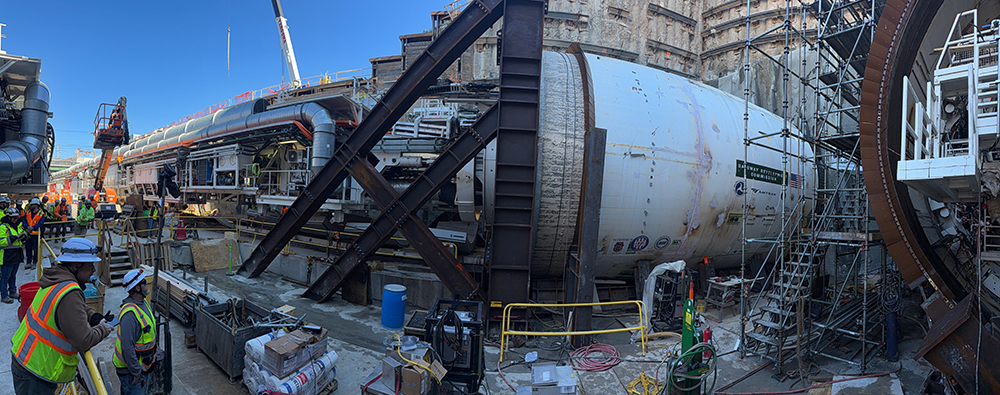 Hudson Tunnel Project begins drilling into Palisades Cliffs (photos) Hudson Tunnel Project boring machine