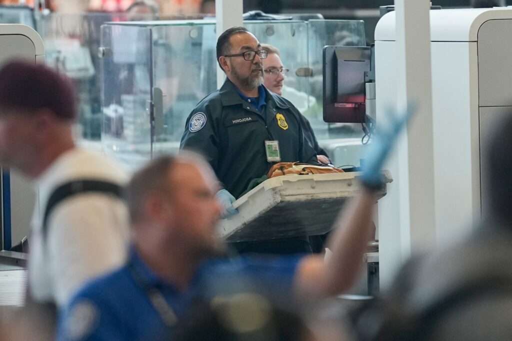 TSA made a change at security checkpoints. Not everyone agrees it will help The Transportation Security Administration is removing chairs from ID-checking stations, saying the move could help officers remain alert while interacting with travelers. (AP Photo/David J. Phillip)
